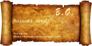 Bozsaki Orbó névjegykártya
